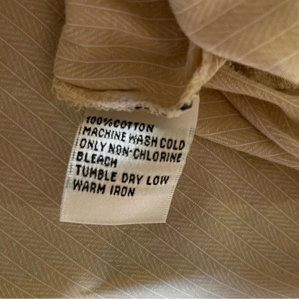 Talbots Womens Button Down Long Sleeve Shirt Sz 10 Preppy Classic Old Money Tan